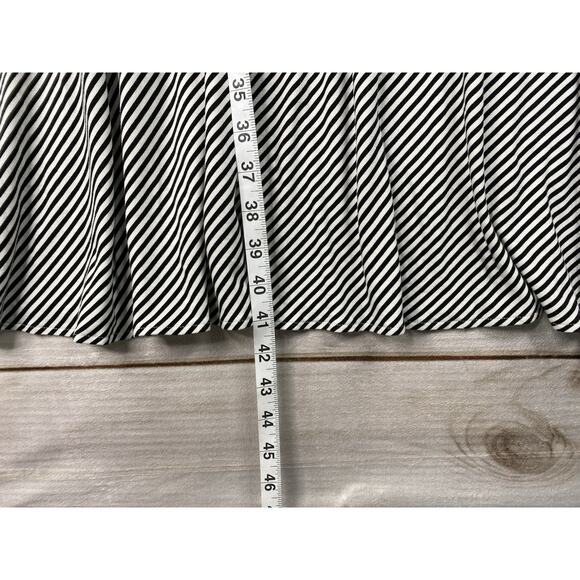 Chico's Maxi Skirt Sz 3 US XL 16 Black White Stripe Pull On Rayon Stretch Comfy - Picture 6 of 7